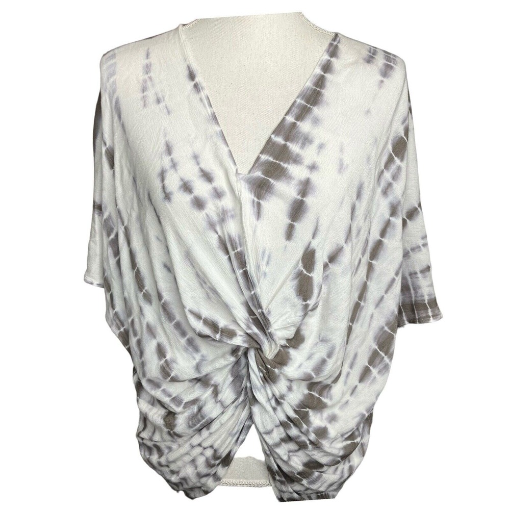 Tie Dye‎ Twist Front Top Blouse Dolman Sleeve Casual Boho Chic size